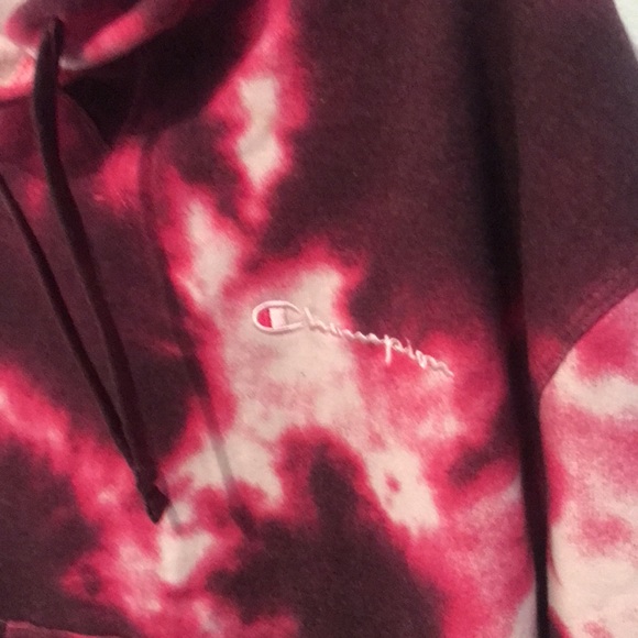 Stylish Pink Tie Die Splatter Champion Hoodie - Picture 2 of 6